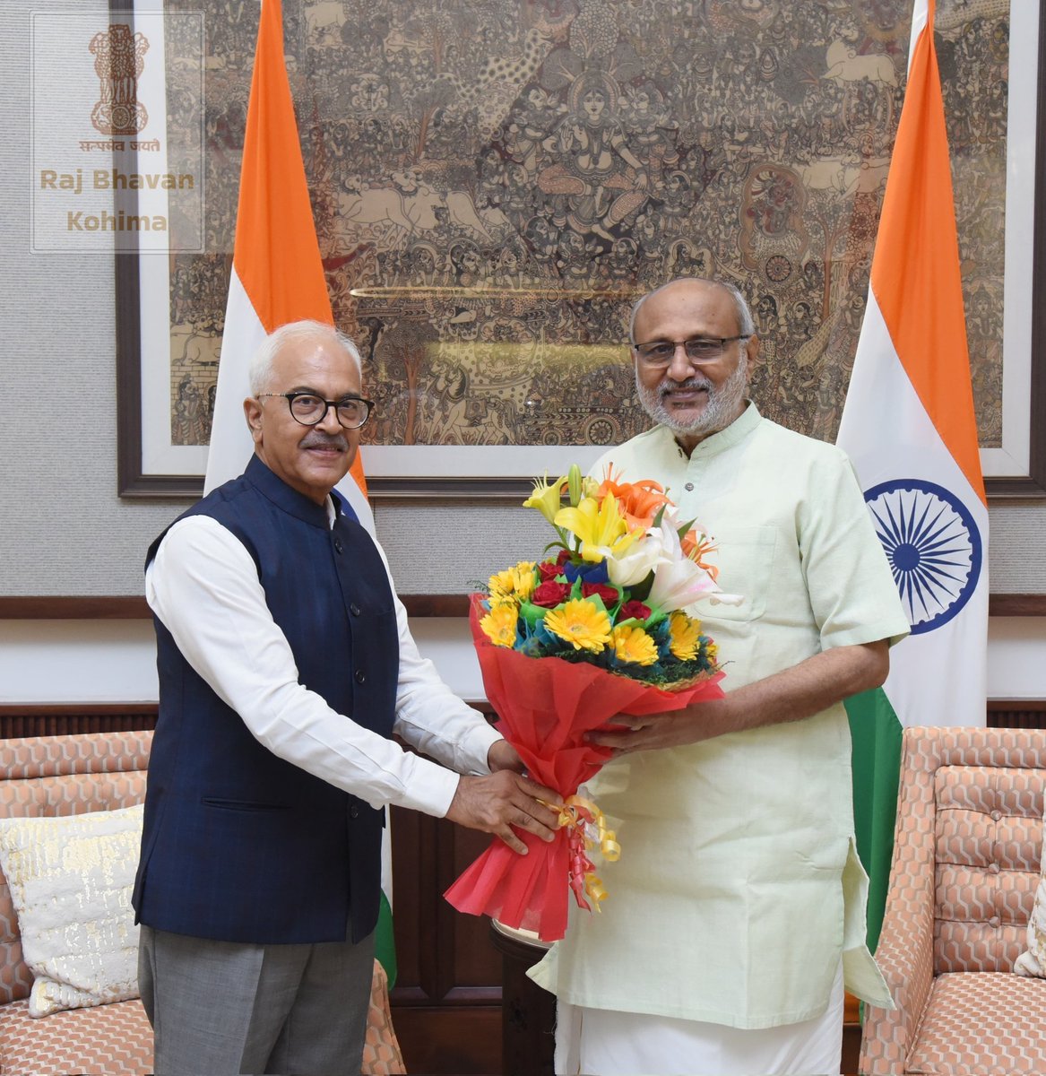 The Hon'ble Governor of Nagaland, Ajay Kumar Bhalla, called on the Hon'ble Vice-President of India, <a href="/CPR_VP/">CP Radhakrishnan</a>, at the Vice-President’s Enclave, New Delhi.