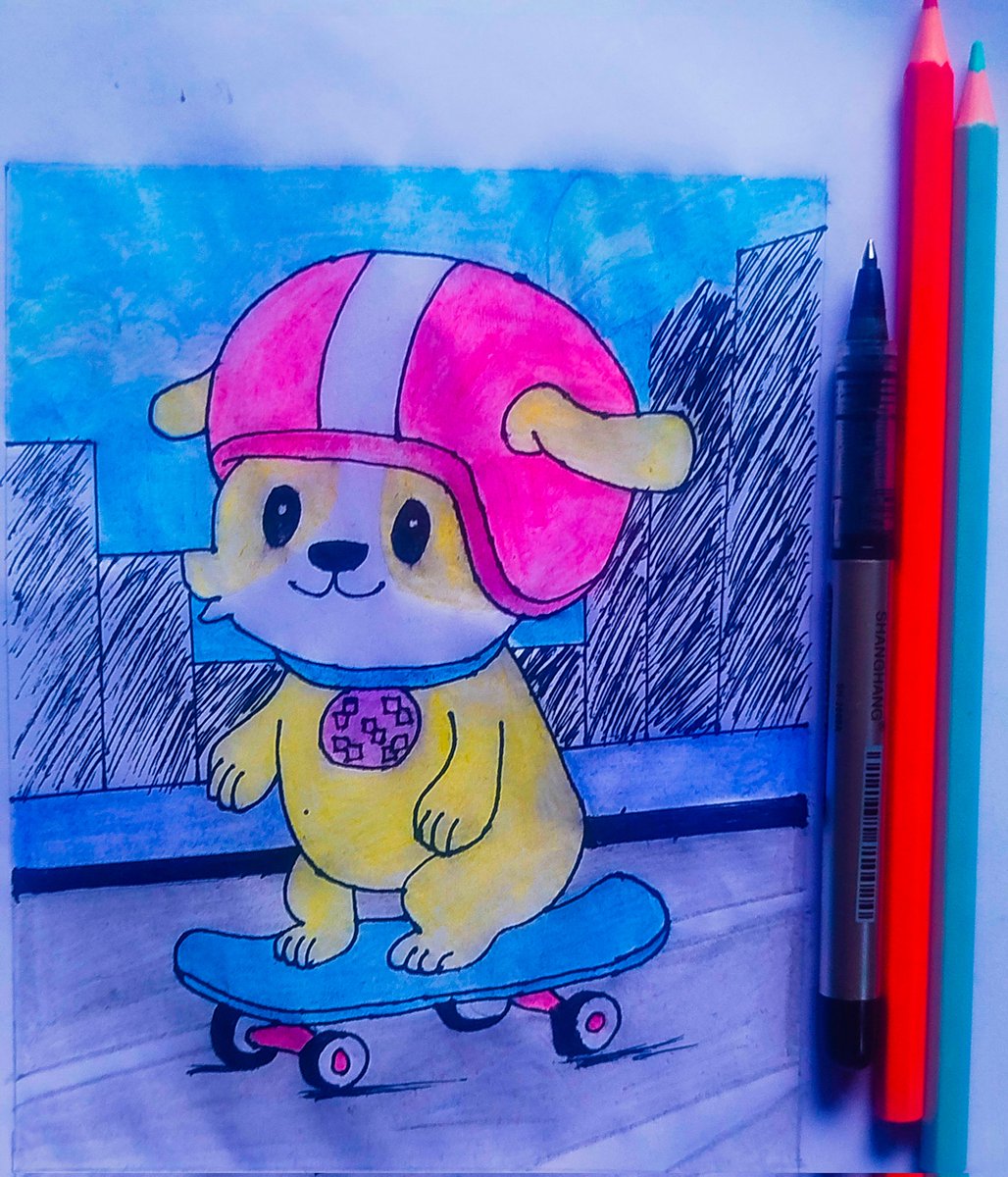 Day 2 of making hand drawn artworks for <a href="/SentientAGI/">Sentient</a> till mainnet 

Dobby doesn’t just ride a skateboard, he owns the streets. Helmet too big, smile too wide.

Pure freedom on four wheels 

Gsent