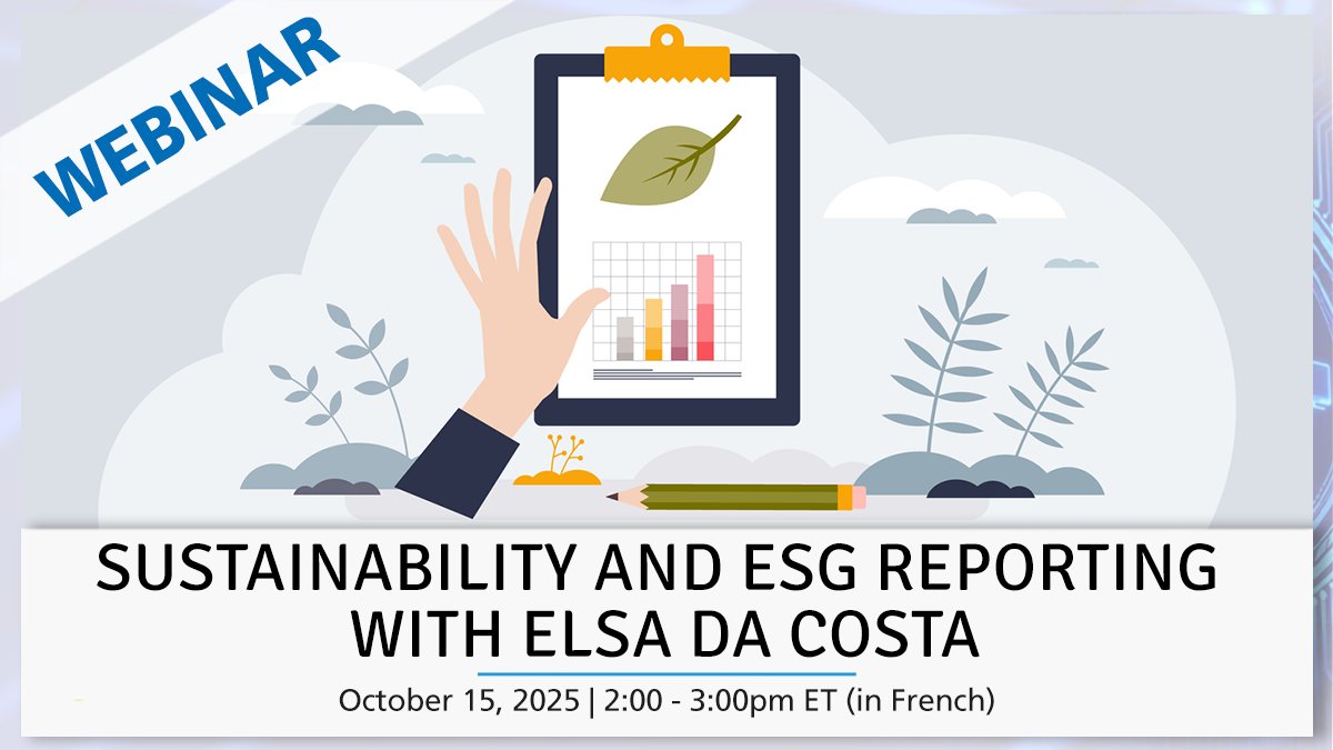 Curious about sustainability and ESG reporting in Canada, the new auditing standards, and climate-related disclosures? Wondering what it means for government reporting and auditing? Join us for this French webinar with Elsa Da Costa from the OAG of Canada.
bit.ly/3WhWqUm