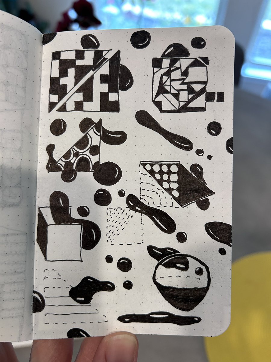 Art_x_Cacti's tweet image. I recently acquired a grid paper notebook. It’s been fun to see where my sketches go when I try to reference my drawings to the grid. 

#artwork #sketchbook #experimentalart