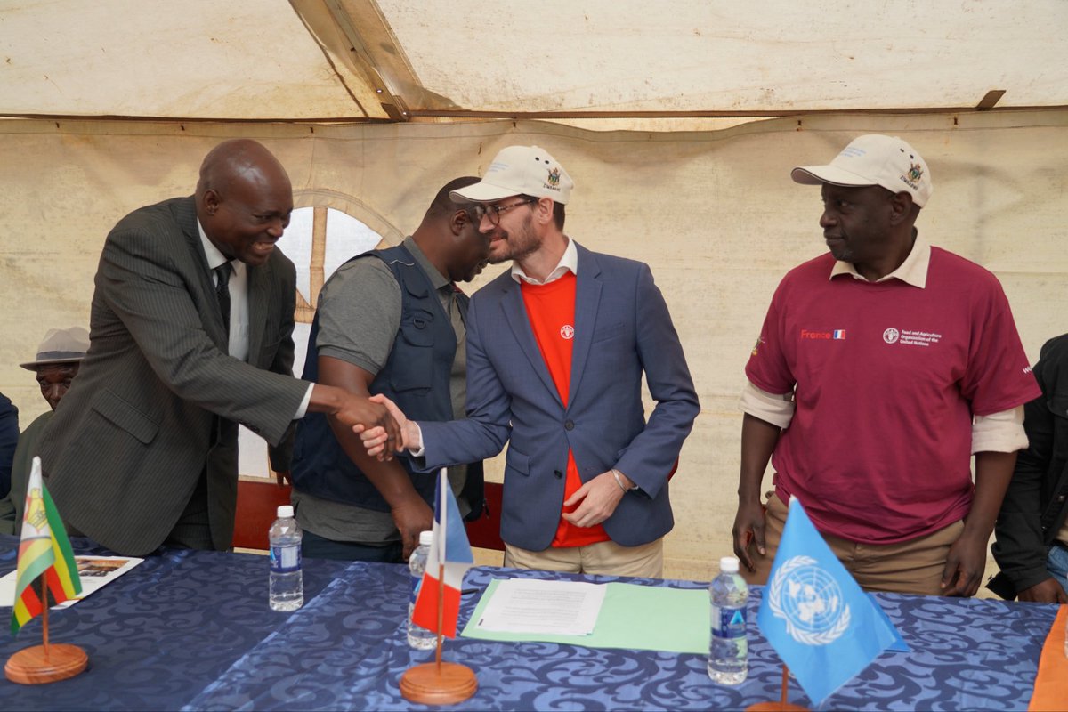 FranceZimbabwe's tweet photo. 🇫🇷 Diplomacy is also about going to the field. In Masvingo, Amb. @PaulBBarets met beneficiaries of a 🇫🇷-funded project with @FAOZimbabwe , @WorldVisionZim &amp; 🇿🇼 govt, strengthening food security &amp; drought resilience.
🤝 Thanks to our partners!
#FranceZimbabwe #FoodSecurity https://t.co/Zv1rE5AdSn