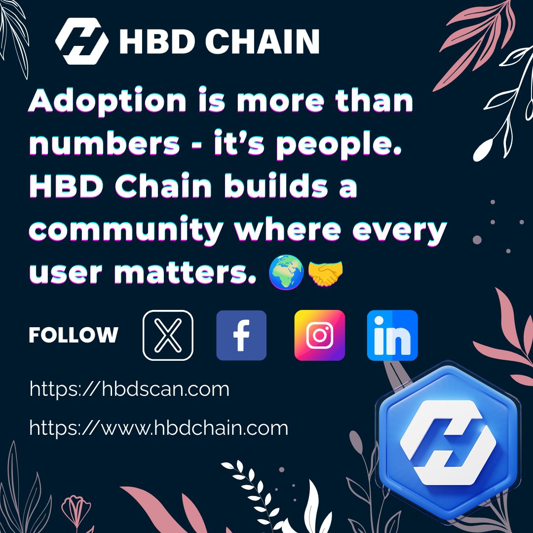 hbdchain's tweet image. HBD Chain - Revolutionizing Blockchain Finance
Adoption is more than numbers - it’s people. HBD Chain builds a community where every user matters. 🌍 🤝

For more details: hbdscan.com, hbdchain.com
#HBDChain #CryptoCommunity #BlockchainAdoption #BuildonHBD