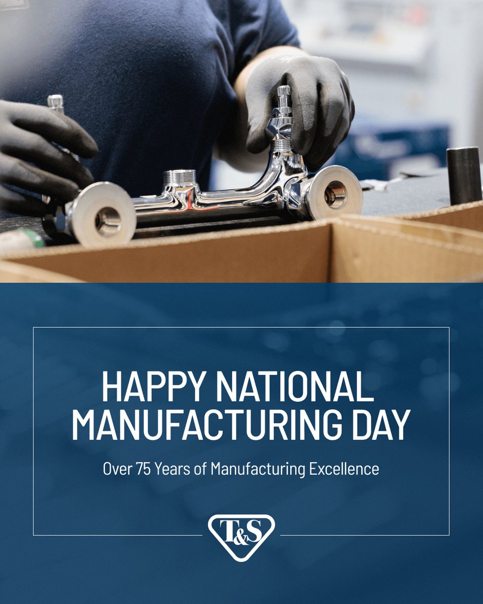 TSBrass's tweet photo. Today we celebrate National Manufacturing Day and the incredible team members who bring T&amp;S quality to life! 

For more than 75 years, our team has been proud to manufacture the products that professionals around the world depend on.

#TSBrass #TSBuilt #NationalManufacturingDay https://t.co/AVldF2PxPA