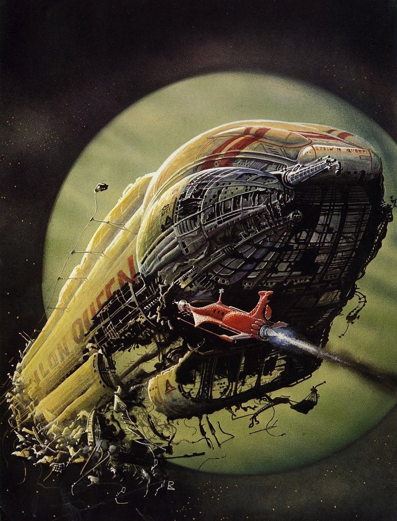 Sci-fi art by British illustrator Bob Layzell (born 1940)