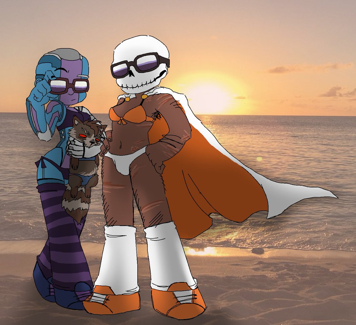 RedTriangleRich's tweet photo. Girls at the beach beach ๐๏ธ๐
Ninki minjudge
#Nebula #Taskmaster #NebTask
(Used a panty and stocking image for this and THEN put them at the beach sooo) https://t.co/1T1fUyK8ZU