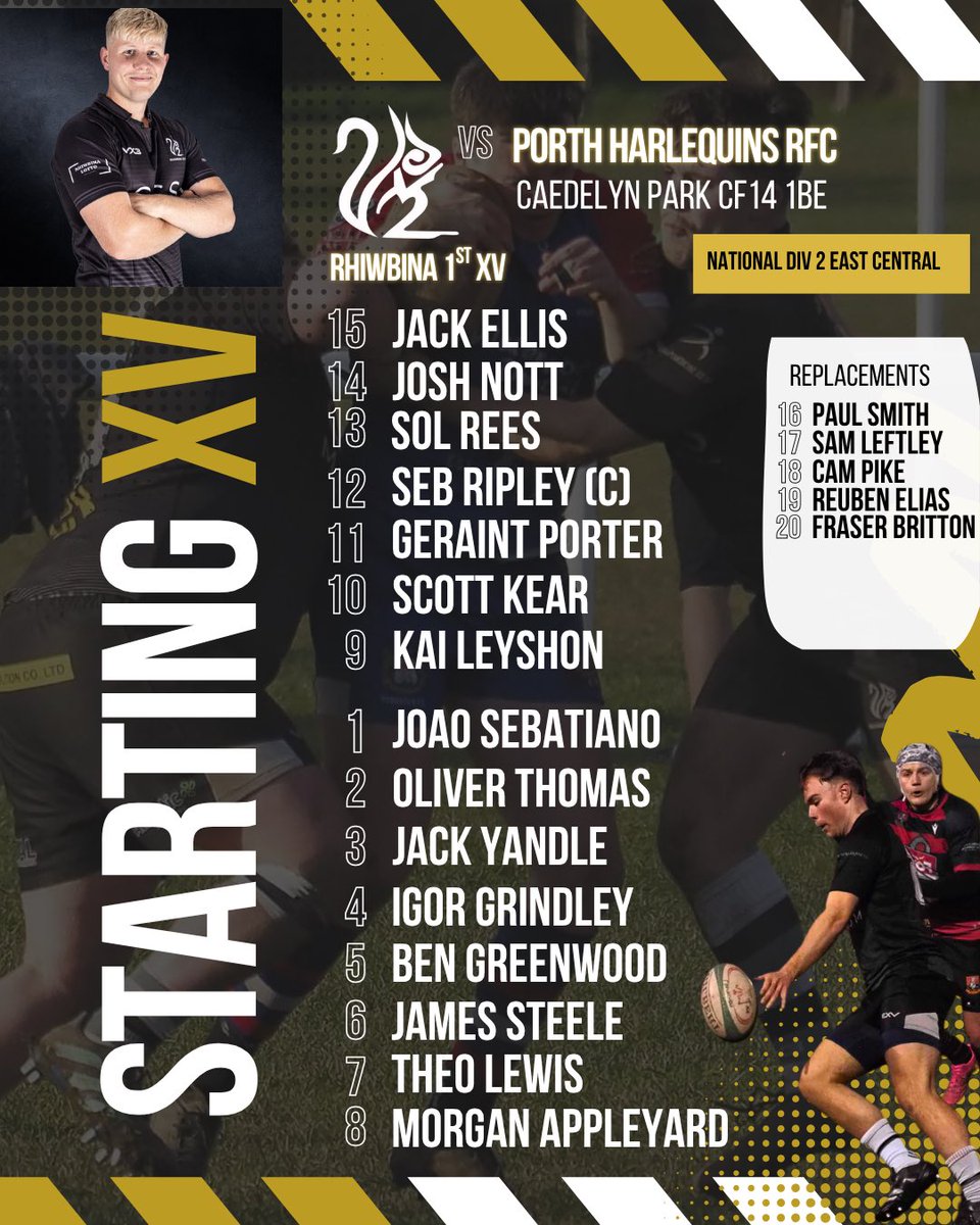 RhiwbinaRFC's tweet photo. TEAM NEWS: Our squad for tomorrowโs fixture against @porthquinsrfc We look forward to welcoming our friends from the Rhondda to Caedelyn Parc and our club afterwards. #7to77 #oneclub #cityvvalley https://t.co/dgTUhdAWOg