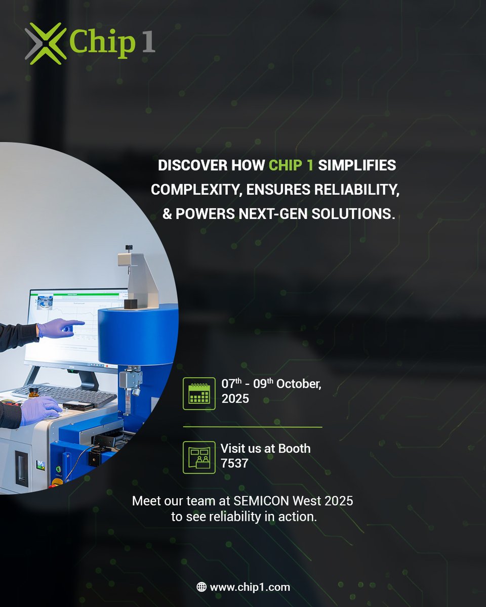 chip1exchange's tweet photo. We’re at SEMICON West 2025!
Visit Booth 7537 to see how MyChip1 makes sourcing smarter, faster & risk-free. Let’s shape the future of semiconductors together.
#Chip1 #SEMICONWest #Semiconductors #SupplyChainSolutions #SmartSourcing https://t.co/l4GO7x1KtO