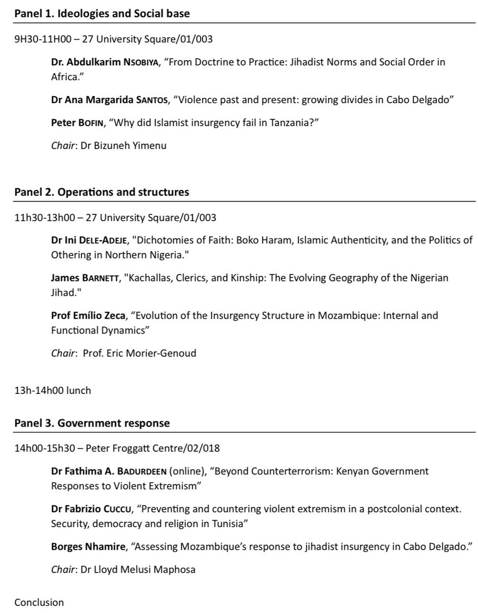A fascinating day <a href="/QUBelfast/">Queen's University Belfast 🎓</a> exploring the theme of Jihad in 🌍. I had the privilege of chairing a panel&amp; engaging with researchers whose work shed light on how jihadist groups not only fight but also attempt to govern in some African states. Grateful for the insights&amp;discussions