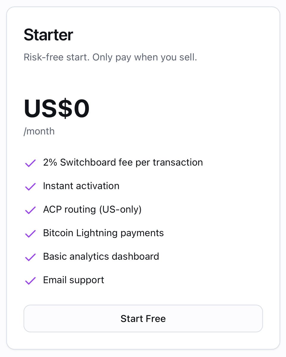 Switchboard | Bitcoin payment for Agentic Commerce tweet media