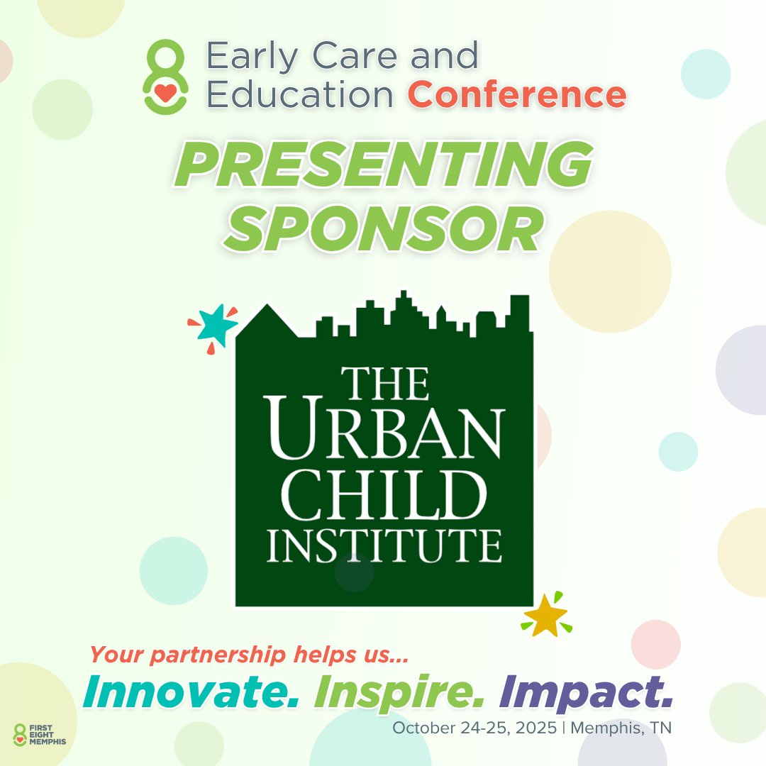 First 8 Memphis (@first8memphis) on Twitter photo ✨ We’re proud to recognize our Presenting Sponsor, The Urban Child Institute, for helping to make our ECE Conference possible! Their commitment ensures our youngest learners and community can thrive. 💙
#F8MConference2025 Register today: bit.ly/F8MConference ✨ We’re proud to recognize our Presenting Sponsor, The Urban Child Institute, for helping to make our ECE Conference possible! Their commitment ensures our youngest learners and community can thrive. 💙
#F8MConference2025 Register today: bit.ly/F8MConference