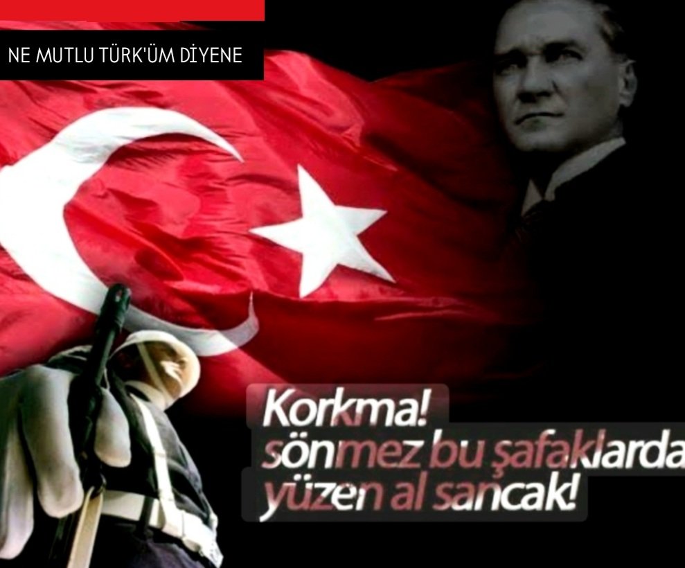 <a href="/scilesiz52/">Emekli Yargıtay Üyesi Seyfettin ÇİLESİZ</a> #MustafaKemalAtatürk 
#YaşasınTürkiyeCumhuriyeti 
#HerşeyÇokGüzelOlacak 

Korkma, sönmez bu şafaklarda yüzen al sancak;
Sönmeden yurdumun üstünde tüten en son ocak.
O benim milletimin yıldızıdır, parlayacak;
O benimdir, o benim milletimindir ancak.

🇹🇷🇹🇷🇹🇷🇹🇷🇹🇷🇹🇷🇹🇷🇹🇷🇹🇷🇹🇷🇹🇷🇹🇷