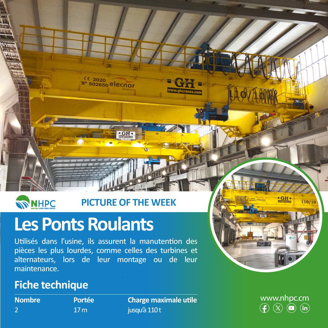 NHPC_Officiel's tweet image. [𝗣𝗜𝗖𝗧𝗨𝗥𝗘 𝗢𝗙 𝗧𝗛𝗘 𝗪𝗘𝗘𝗞]

Comment déplace-t-on une pièce de plus de 100 tonnes à l’intérieur d’une centrale hydroélectrique ?

#aménagementhydroélectrique #nachtigal #NHPC #energie #pictureoftheweek