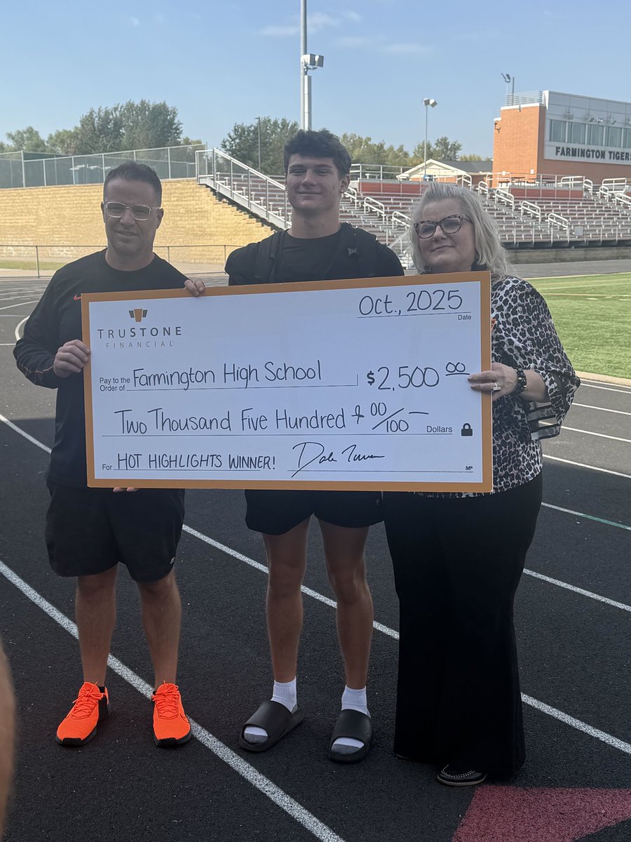We are beyond thankful to have had one of our own athletes honored as hot highlights play of the week! Senior Danny Sather had a 99 yard pick six during week 3 of the season! #ChooseHard <a href="/TruStoneFCU/">TruStone Financial</a> <a href="/rwilliamson29/">Ryan Williamson he/him 🏳️‍🌈</a> <a href="/PieperJon/">Coach Pieper</a>