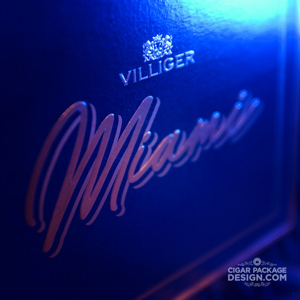 🌊Inspired by the pristine deep blue waters of the #AtlanticOcean and the warm #SouthFlorida nights - evoking the tropical essence of Miami. The #VilligerMiami is truly an exceptional smoke and a project we're extremely proud of! <a href="/VilligerCigars/">Villiger Cigars</a>  #cigarpackagedesign