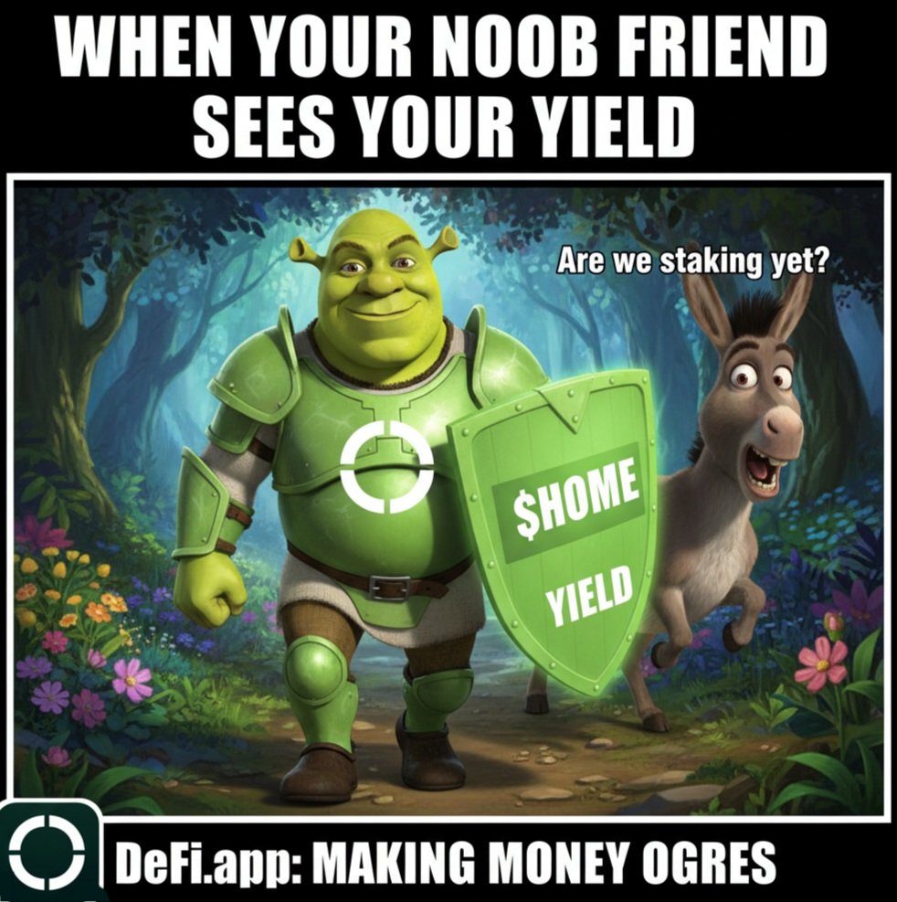 Gamblerr007's tweet photo. When your noob friend sees your yield 💚

DeFi isn’t just about holding.

On https://t.co/G42TIeqFSA your $HOME can actually work for you:

✅ Stake $HOME → earn daily rewards

✅ Compound → reinvest rewards for exponential growth

✅ Farm & Volume Mine → boost yield further

It is simple: instead of watching charts all day let your tokens do the heavy lifting.

https://t.co/G42TIeqFSA where your bags get stronger every season 

👉 Start your staking journey here: [https://t.co/gr073DwLr9]
#DeFi #HOME #Crypto