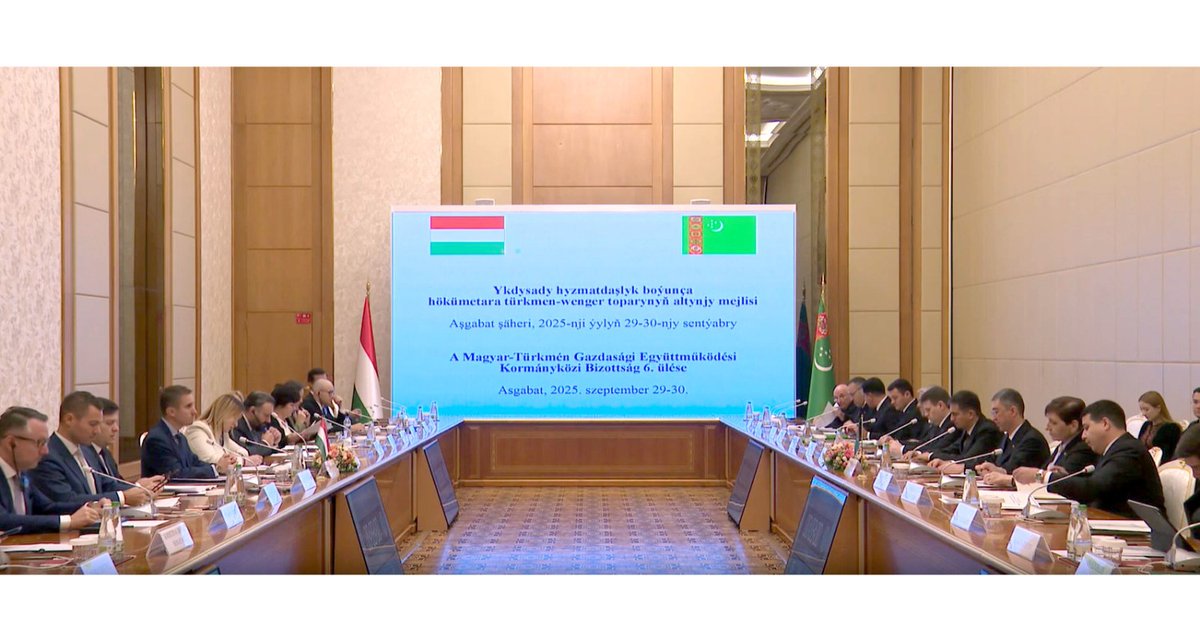 The sixth regular meeting of the Intergovernmental Turkmen-Hungarian Commission on Economic Cooperation was held in Ashgabat on September 29-30, 2025. Heads and representatives of several government agencies and business circles from both countries participated in the meeting.