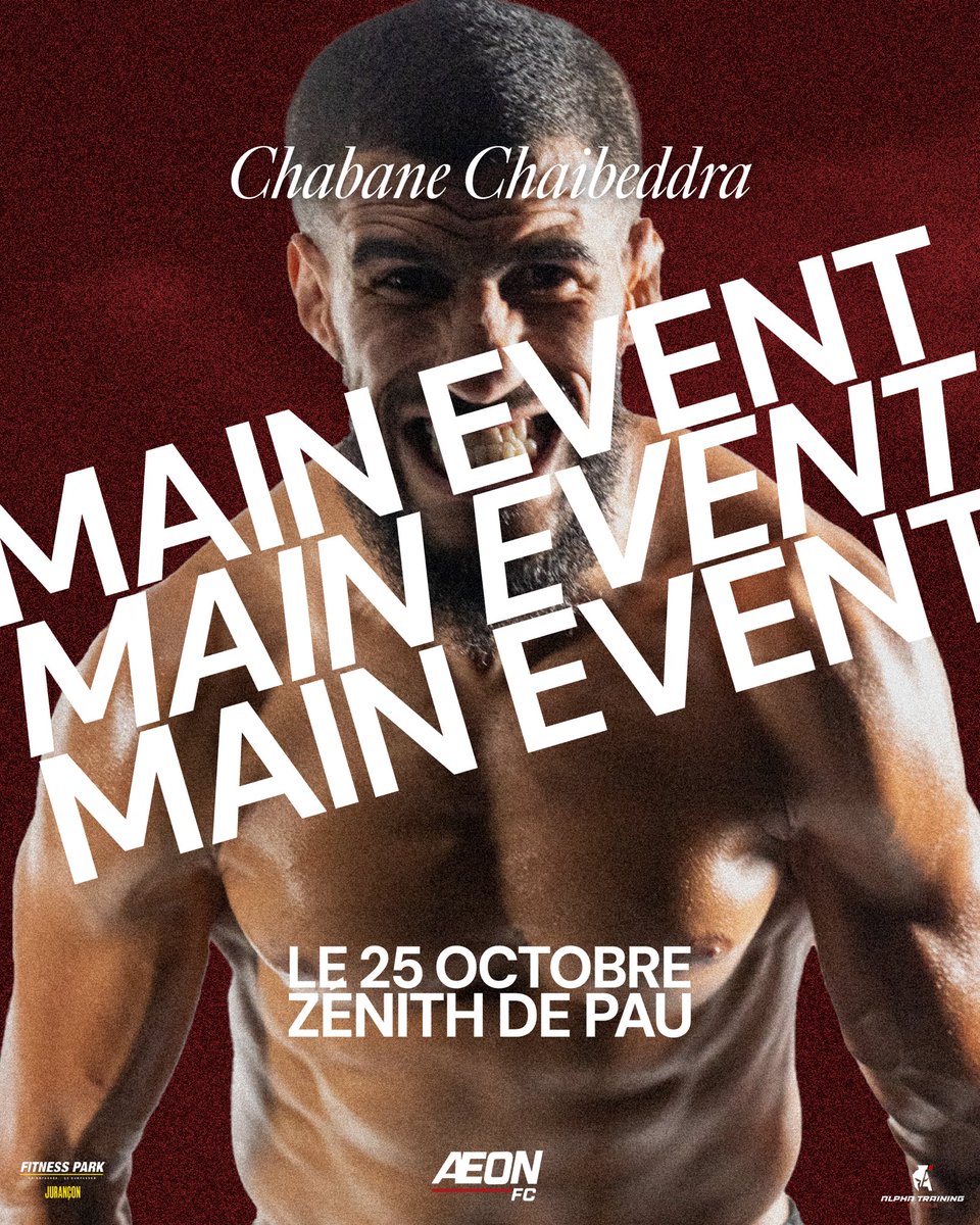 AeonFCmma's tweet photo. Chabane "Flyings" Chaibeddra est de retour dans la cage.

Et pas n'importe quel combat puisqu'il est à l'affiche du main event.

Son duel face au Brésilien Kerker Silva sera-t-il un retour gagnant ? La réponse le 25/10 au Zénith de Pau.

🎟️ Prenez vos places, lien en bio 🎟️ https://t.co/LDRneqorHM