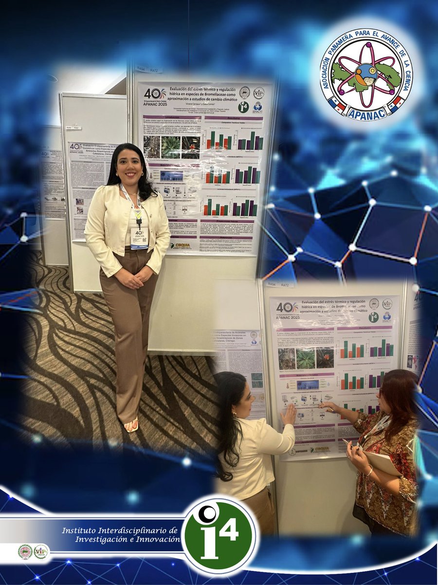 Científicos del Instituto Interdisciplinario de Investigación e Innovación presentan investigaciones en <a href="/CongresoApanac/">Congreso Apanac</a>
Viviana Carrasco: Evaluación del estrés térmico y regulación hídrica en especies de Bromeliaceae como aproximación a estudios de cambio climático <a href="/UNACHIpanama/">UNACHI</a>
