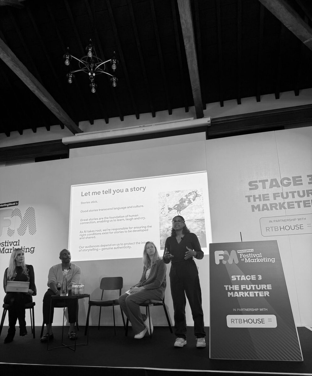 It was a thrill to speak on authenticity in the age of AI on the Future Marketer stage at <a href="/MarketingWeekEd/">Marketing Week</a>’s #FOM25 yesterday. 

Not all stories are equal. Only by understanding and empathising with our audiences can we be confident in telling the right story 📕 #Marketing >