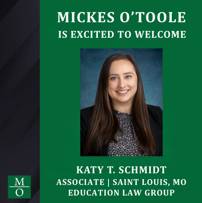 We are excited to welcome Katy T. Schmidt to the firm's Education Law and Labor &amp; Employment Groups.

Learn more about her: mickesotoole.com/attorneys/schm…

#EducationLaw #LaborAndEmployment