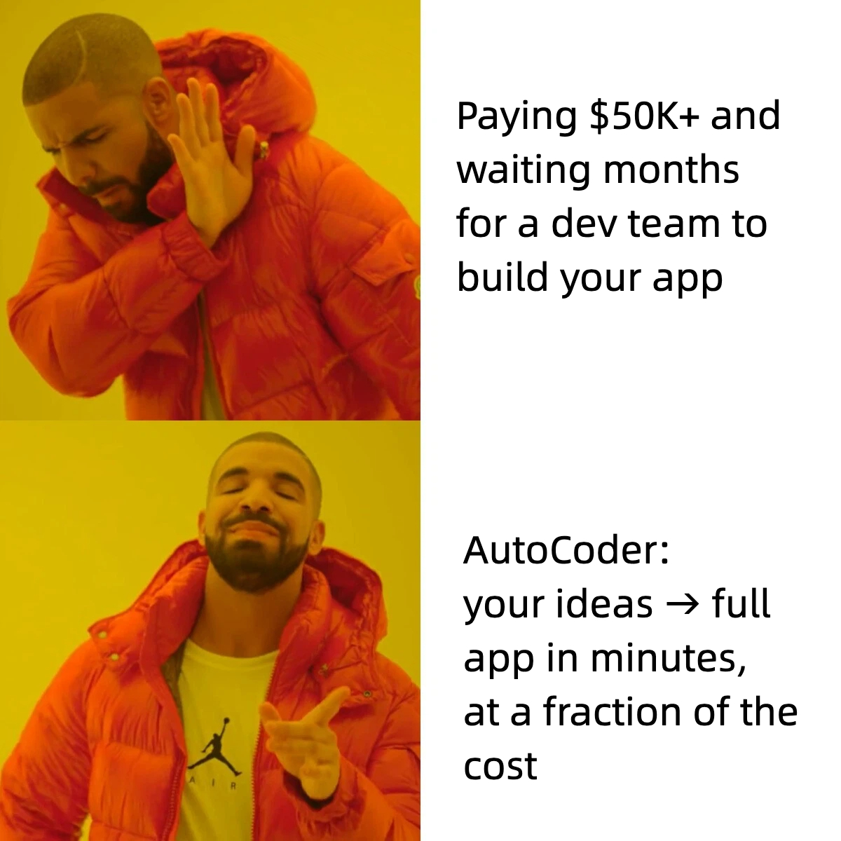autocoder_cc's tweet image. "The end goal isn’t just making developers faster — it’s eliminating programming as a bottleneck.
AutoCoder transforms months of coding into minutes of compute, allowing teams to focus on ideas, not repetitive work.
That’s the world AutoCoder is building. 🌍
Try it now:…