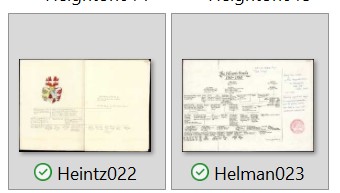While browsing through the thumbnails of the scanned 20,000 sheets in our MS Roll Pedigree Collection in anticipation of my forthcoming course on the Art of the Pedigree, I am delighted to find the Heintz and Helman pedigrees next to each other #genealogy