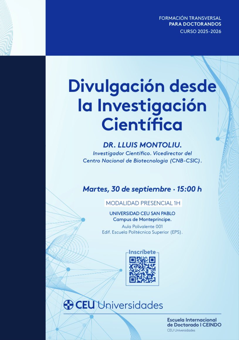 me_macia's tweet photo. Hemos tenido la suerte de disfrutar del conocimiento de @LluisMontoliu sobre #DivulgacionCientifica en @EPSCEU @USPCEU gracias a @CEINDO_CEU !!No cabía un alfiler en la sala!! #PASION #docencia #Divulgacion #investigacion #trabajo #esfuerzo #talento https://t.co/BSthXRreQl