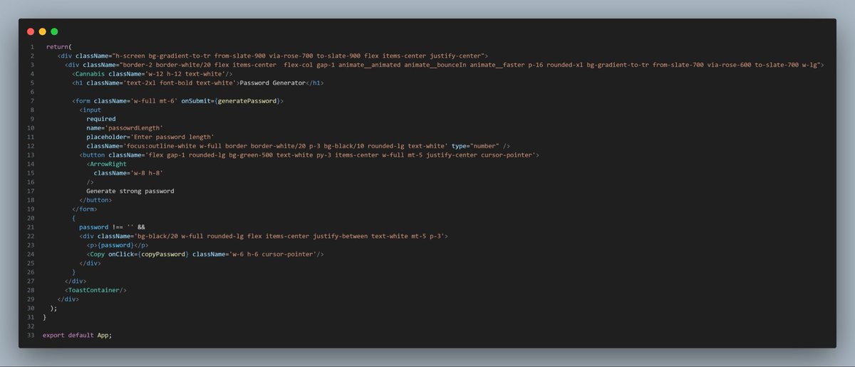 _heisms's tweet image. Day 9/100 days of coding challenge l, I built password generator web app react js
#ms2dwrld #coding #100daysofcodingchallenge