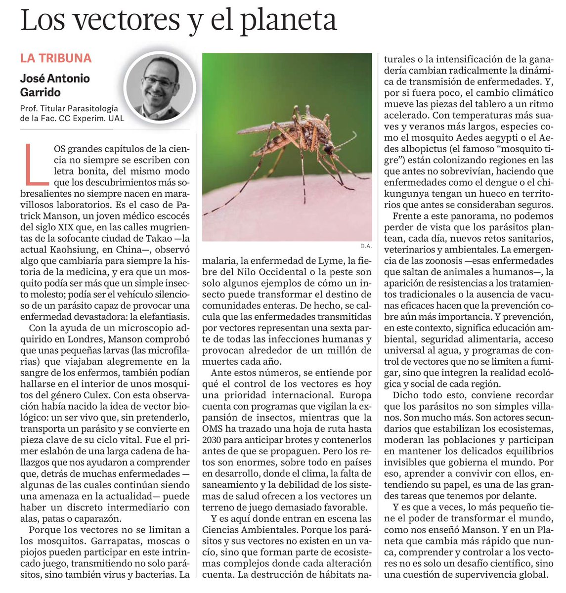 Hoy, en el Diario de Almería, una tribuna sobre Los vectores y el Planeta. 

A ver qué te parece!