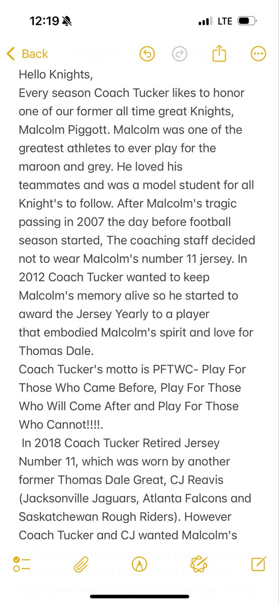 TopKnight44's tweet photo. Congrats to @Cole_Leinberger as the Malcolm Piggott POW. Cole exemplifies what it means to be a Knight. Thank you Cole for being a great leader. @ThomasDaleDSA @TD_DLine @TDKnightsFB @CoachAshe1906 @_reavisisland @Lawton8Matt #PFTWC. https://t.co/jFw8yWRtTb