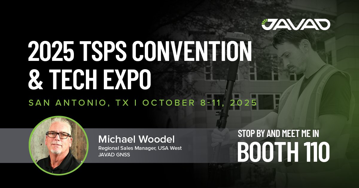 JAVADGNSS's tweet image. Not only are we going to be at INTERGEO next week but also the 2025 Texas Society of Professional Surveyors 🇺🇸 starting on Wednesday, October 8-11, held in San Antonio, Texas.
Come by booth 110 and say howdy to Michael!