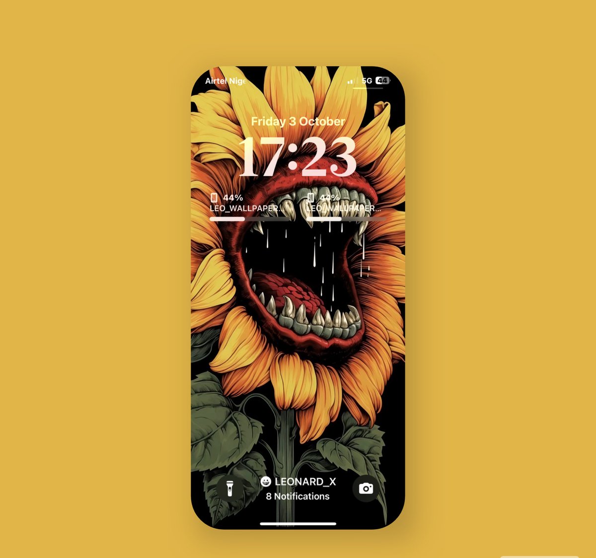 Leonard18_X's tweet image. &quot;Unleash your wild side with this fierce sunflower wallpaper featuring a menacing bite, perfect for a bold phone aesthetic #SunflowerArt #DarkWallpaper #UniqueDesign.&quot;
Load in 4k