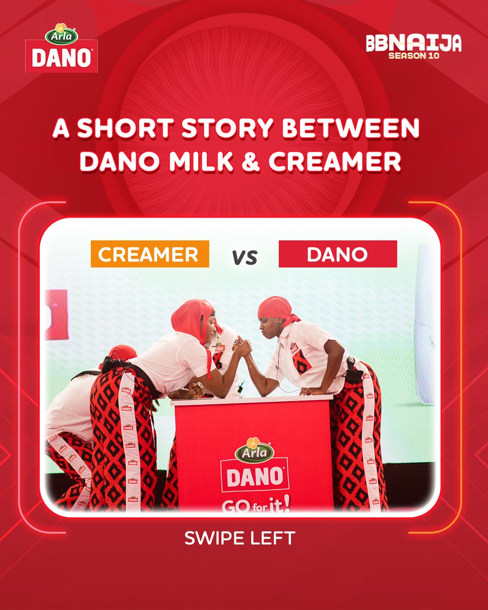 danomilkng's tweet image. A short story between Dano Milk &amp;amp; Creamer.

You already know who wins! 😎

#BBNaijaS10XDanoMilk #DanoMilk #GoForIt