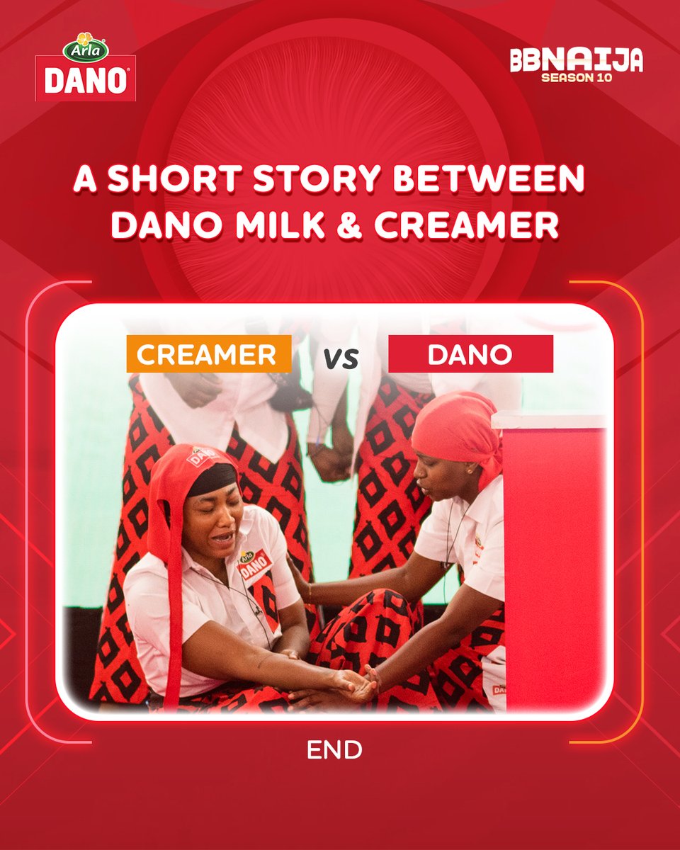 danomilkng's tweet image. A short story between Dano Milk &amp;amp; Creamer.

You already know who wins! 😎

#BBNaijaS10XDanoMilk #DanoMilk #GoForIt