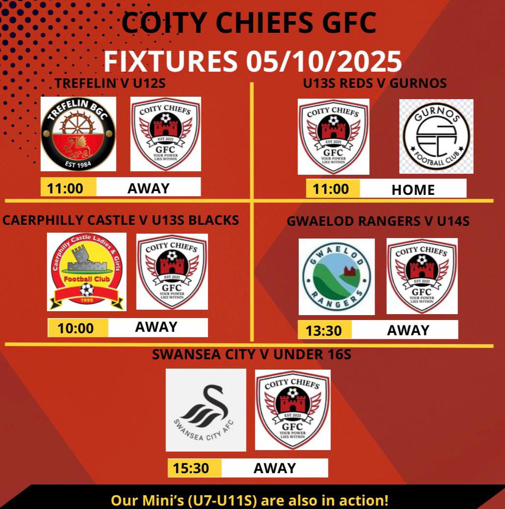 Big matchday for the Chiefs! 🟥⬛️Best of luck to all our teams in action this Sunday! 💪