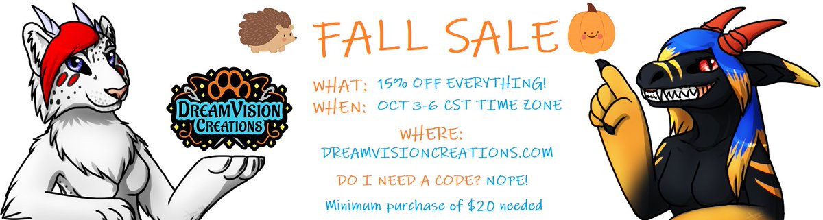 This is now live! Please go and enjoy the sale, keeping in mind we have a current 3-4 week wait. ❤️🍂🍁
Dreamvisioncreations.com