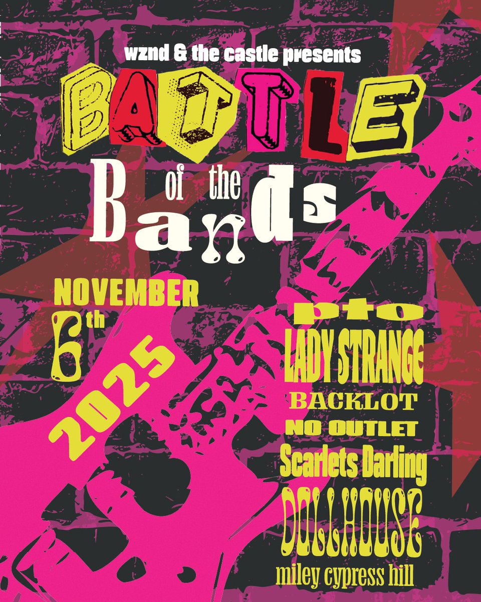 The Battle of the Bands official lineup! 🎸Coming November 6 at the Castle Theater.