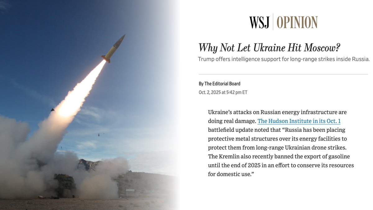 This week, the US announced that it will provide Ukraine with intelligence for long-range strikes on Russia's energy infrastructure.

The <a href="/WSJ/">The Wall Street Journal</a> Editorial Board cited <a href="/ckasapoglu1/">Dr. Can Kasapoglu</a>'s open-source reporting on damage to Russian facilities.

Read Kasapoğlu's full battlefield update ⬇️