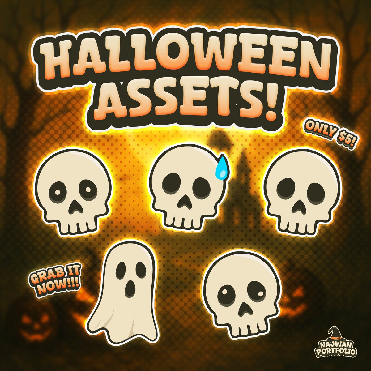 Hey! I'm selling this new Halloween Assets for the upcoming Halloween! Come get it now because it's only $5!

ⓘ Information :
- Free for Commercial and Personal Use!
- HD Quality!
- Ai, EPS, PNG file formats!

Is it worth it? Then, grab it now on #kofi
ko-fi.com/s/0f953fdea0