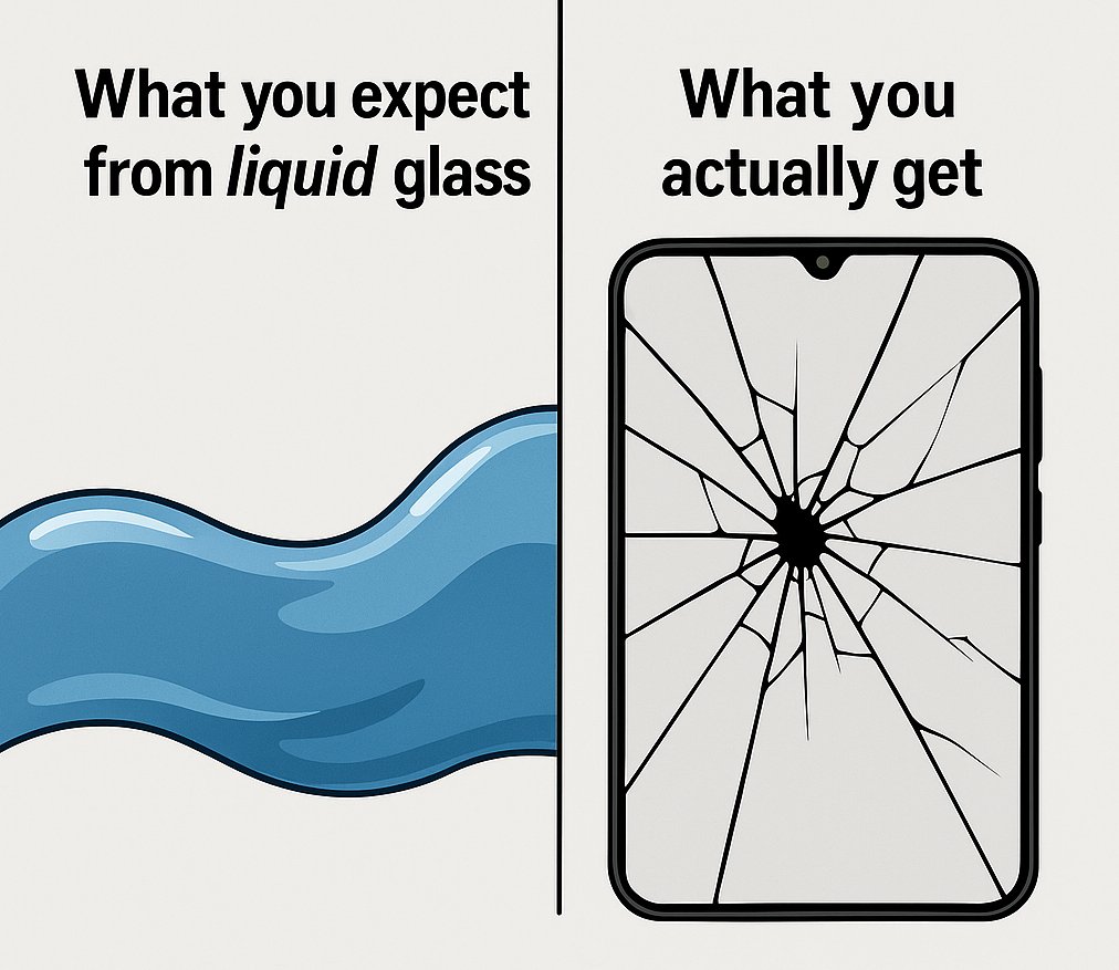techinpudding's tweet photo. Apple’s calling it Liquid Glass in iOS 26.
Cute name — but why’s it cracking like cheap plastic?
Feels less like innovation, more like branding gymnastics 🙂
#iOS26 #Apple https://t.co/QNdTq5Tn4A