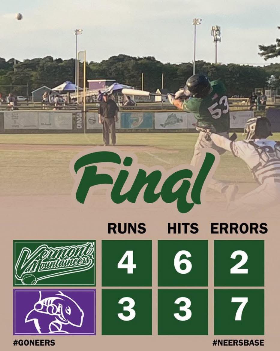 VTMFieldManager's tweet image. My first win as the Field Manager for the Vermont Mountaineers of the New England Collegiate Baseball League this past summer was memorable against the Martha’s Vineyard Sharks (06/03/2025). 

Our inaugural away game included a four-hour and thirty-one-minute bus ride and a…