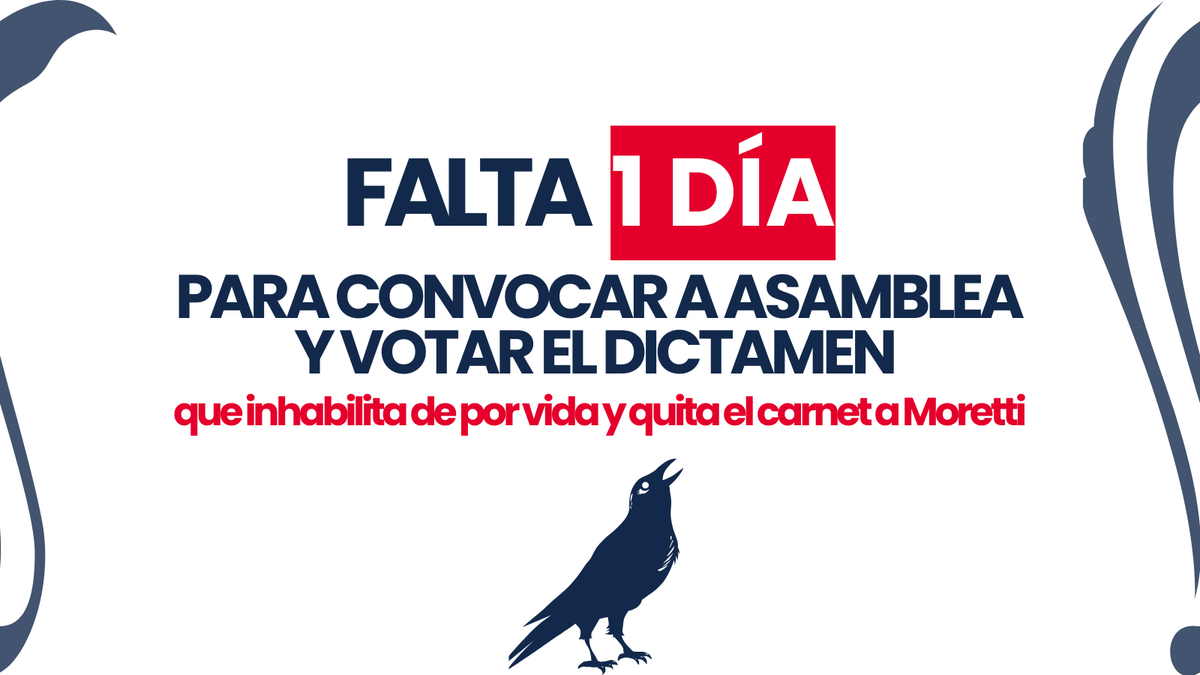 ESanlorencista's tweet photo. MAÑANA, SÁBADO 4/10, SE DEBE CONVOCAR A ASAMBLEA PARA TRATAR EL DICTAMEN
⌛️Se termina la cuenta regresiva de los 30 días de corridos desde la entrega de las 6.998 firmas (que hicimos en la sede el 4/9 junto a una escribana) para que Ulises Morales convoque a Asamblea. https://t.co/ZHDj1vaXoA