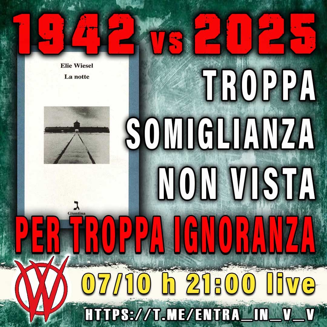 📡  LIVE  

MARTEDÌ 07 OTTOBRE
ALLE  ORE  21:00 🕘

CHAT VOCALE 
                   
1942 VS 2025
TROPPA SOMIGLIANZA
NON VISTA
PER TROPPA IGNORANZA

ENTRA IN  V_V  👇
t.me/+dRQxi4zbGrY5N…

CANALE PRINCIPALE V_V 
👇
t.me/+x2KxrWVNcDo2Y…

‼️💯🔥❗🚀 🏹🔥💡‼️💯🚀