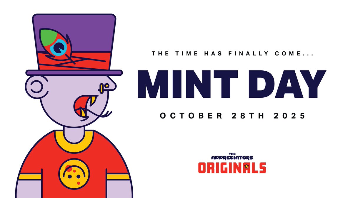 🚨 THE WAIT IS OVER 🚨

<a href="/Appreciators_IO/">The 🅰️ppreciators</a> ORIGIN🅰️LS MINT DAY IS LOCKED IN 

🗓️ OCTOBER 28TH, 2025

IT'S NOT JUST A MINT… 

IT'S 🅰️ MOVEMENT 🤘

#BEORIGINAL #AppreciatorsNFT