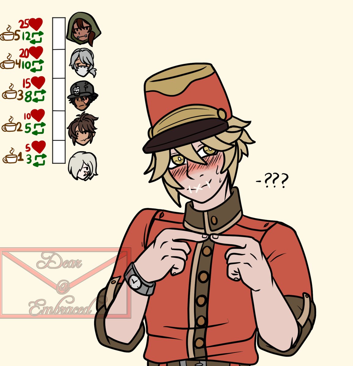I've been seeing this kiss meme go around so I wanted to do it with our favorite postman Victor!! But along with either likes or reblogs, you can also donate to my ko-fi to speed up the process!  #IdentityV #identityVイラスト #victorgrantz 
ko-fi.com/dearembraced
