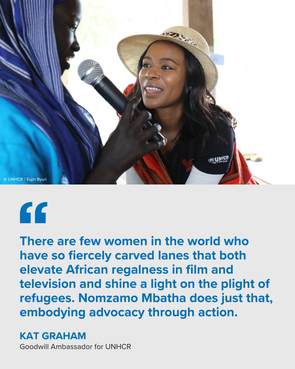Refugees's tweet image. From storytelling to advocacy, our Goodwill Ambassadors @NomzamoMbatha  and @EmiThePoet are redefining what it means to lead.

Thank you for your commitment to people forced to flee and for inspiring the world with hope and humanity. #Time100 

Check out the full list at…