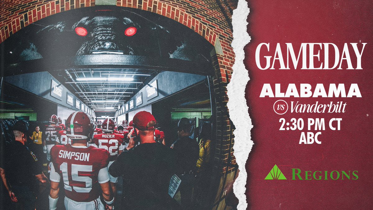 Alabama Athletics (@ua_athletics) on Twitter photo Roll Tide it's Gameday!
β° 2:30 PM/CT
π Saban Field at Bryant-Denny Stadium
πΊ ABC
#RollTide | <a href="/AlabamaFTBL/">Alabama Football</a> Roll Tide it's Gameday!
β° 2:30 PM/CT
π Saban Field at Bryant-Denny Stadium
πΊ ABC
#RollTide | <a href="/AlabamaFTBL/">Alabama Football</a>