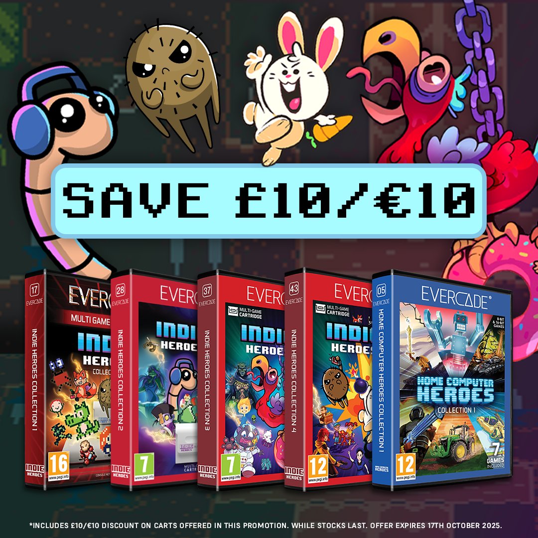 FunStockGames's tweet image. Save £10/€10 with this Indie Heroes bundle! What&apos;s included?

🕹️ Indie Heroes 1
🕹️ Indie Heroes 2
🕹️ Indie Heroes 3
🕹️ Indie Heroes 4
🕹️ Home Computer Heroes

Buy the bundle here: funstock.co.uk/collections/ev…