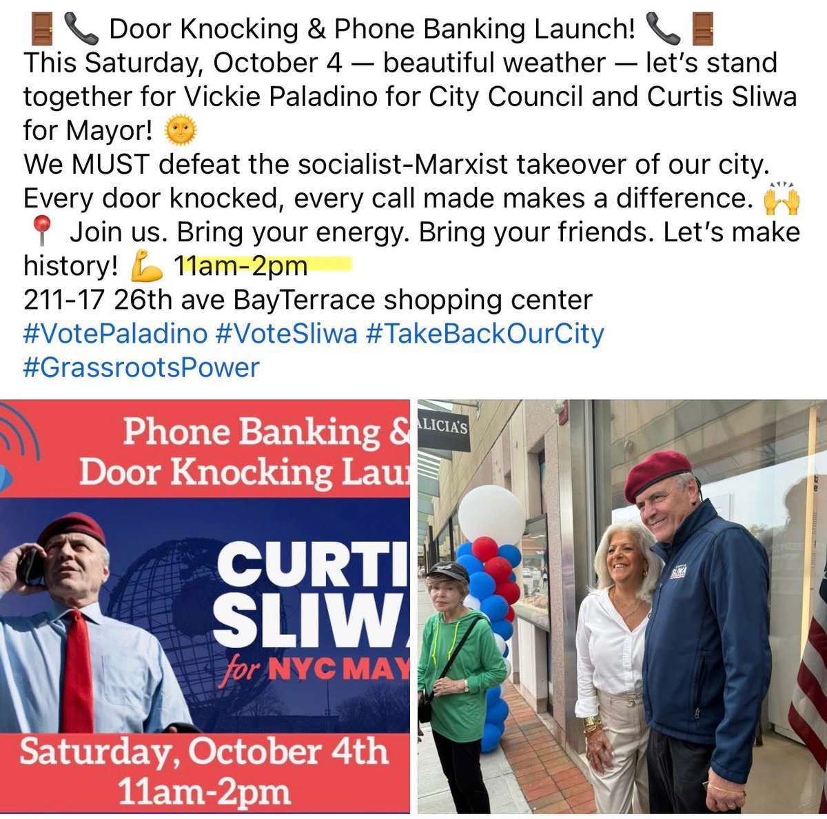 Please Share 🇺🇸 <a href="/VickieforNYC/">Councilwoman Vickie Paladino</a> <a href="/CurtisSliwa/">Curtis Sliwa</a>