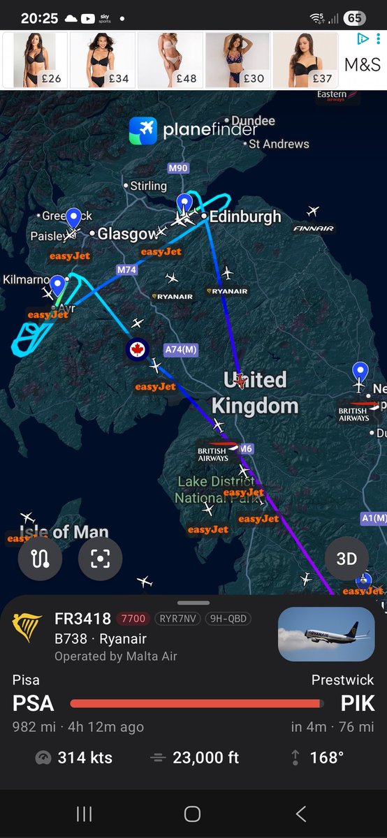 ChelseaGoz's tweet image. Pisa to Prestwick...err. Edinburgh...err...maybe try manchester? Screw you storm amy!